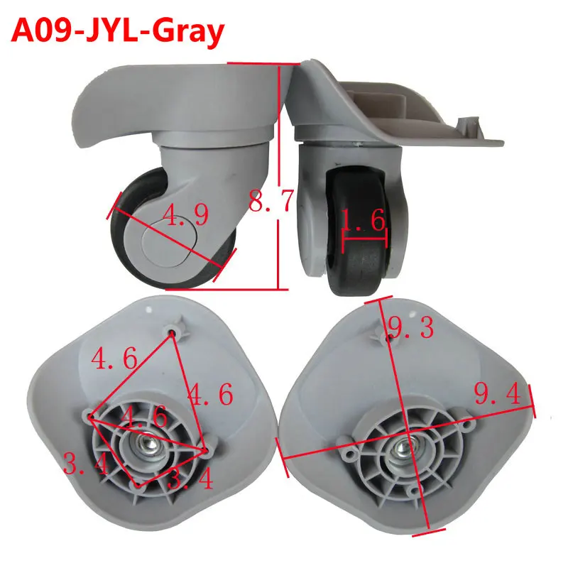 1 Pair Gray BDTHOOO запасные багажные колеса для чемоданов ремонт ручной Спиннер чемоданные колесики колеса части тележки резиновые колеса черный серый A09-JYL - Цвет: 1 Pair Gray