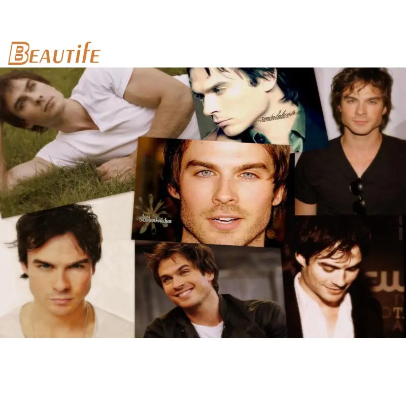 Новое поступление Йен Сомерхолдер плакат ткань Шелковый украшения дома