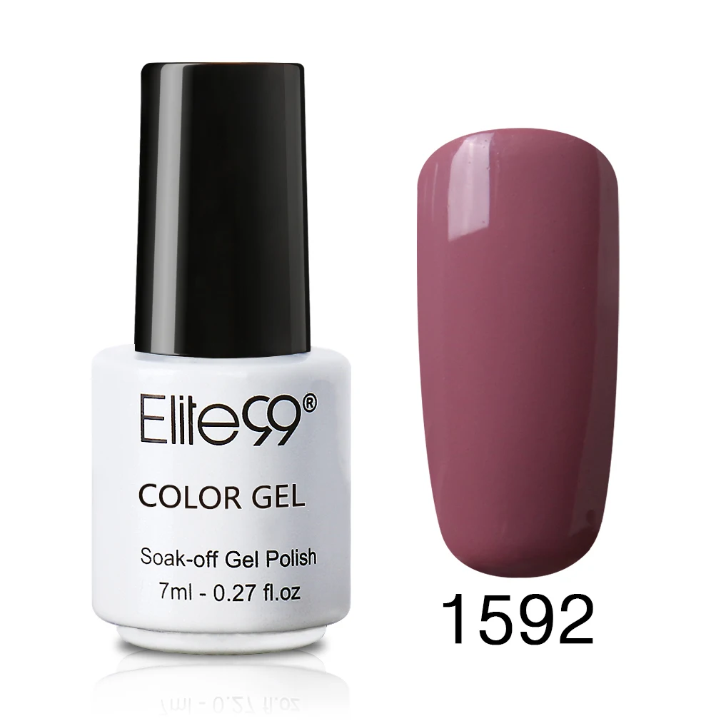 1592Cafe Creme Elite99 7 мл Лак для ногтей цветной УФ Гель-лак Vernis Полупостоянный Гибридный гвоздь Искусство Маникюр чистый цвет покрытие 58 цветов на выбор 1 - Цвет: 1592Cafe Creme