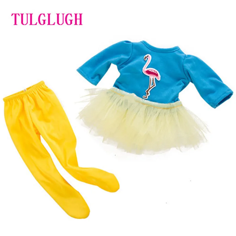 TULGLUGH Красочные птица платье + леггинсы одежда подходит для 43 см Одежда