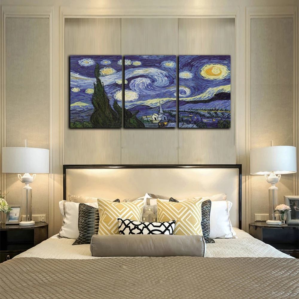 Фотография картина известного художника Винсента Ван Гога звездная ночь декор