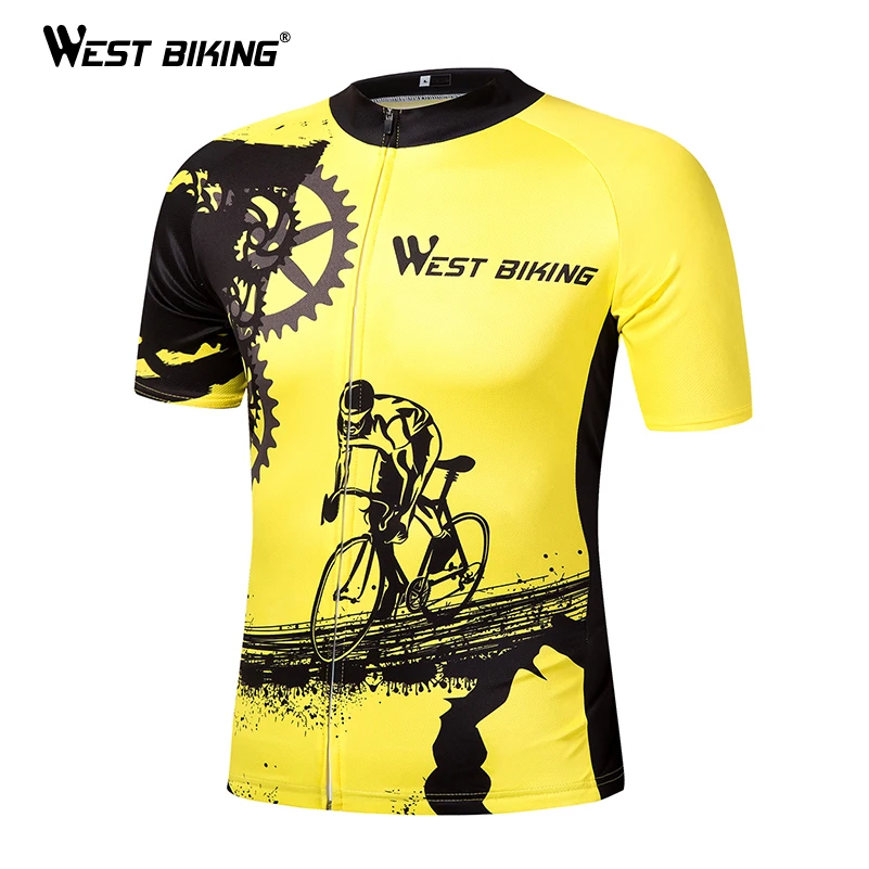 West Biking Велоспорт Джерси наборы дышащая лайкра Лето короткий рукав для мужчин MTB велосипед велосипедная одежда горный велосипед одежда