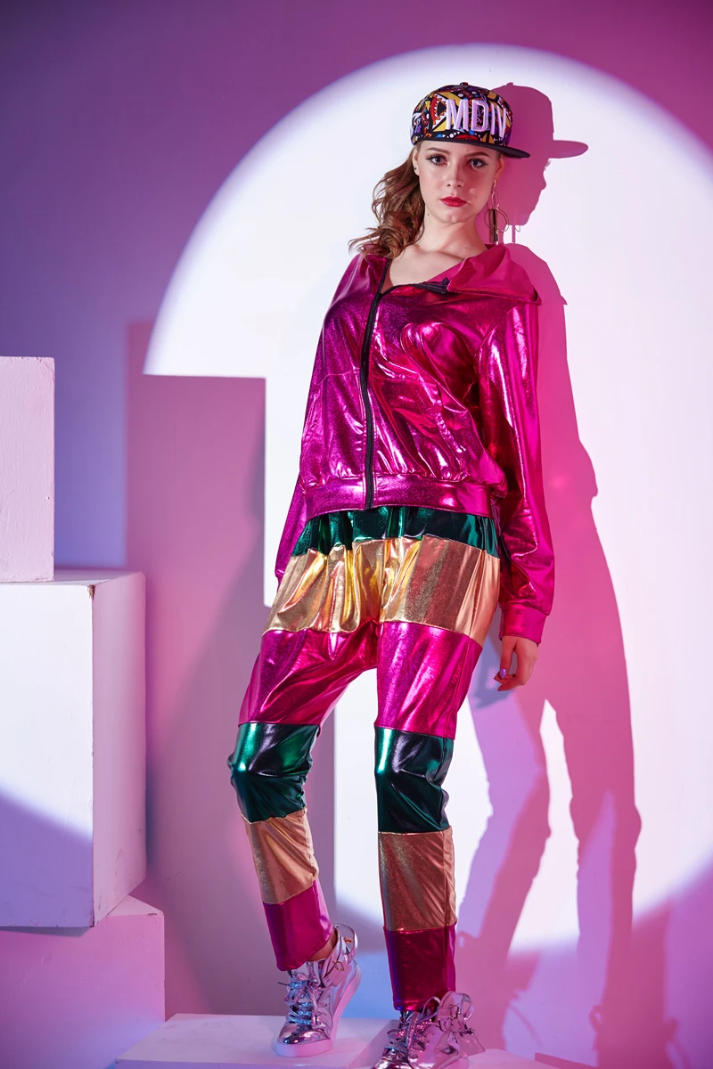 Весенне осенняя Женская красно розовая куртка бомбер сценическая одежда для