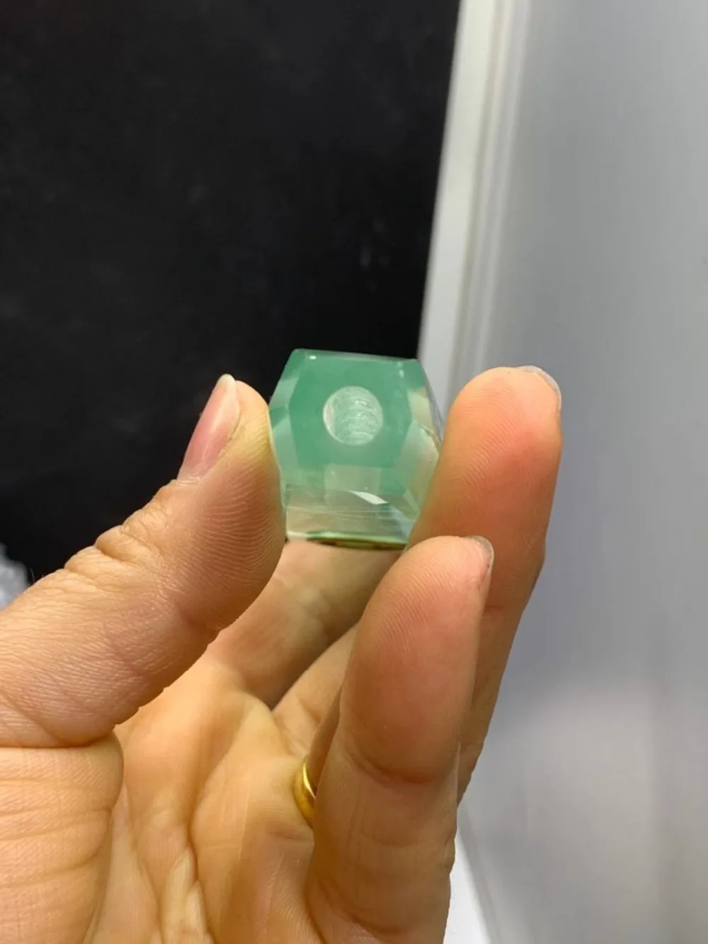 

Natural green fluorite pipe crystal reiki heals