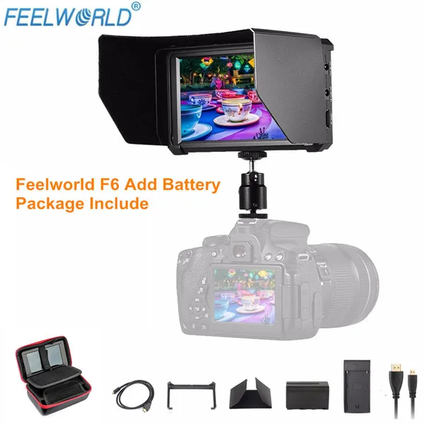 Add Battery Feelworld F6 5," ips 4K HDMI монитор для DSLR или беззеркальной камеры с батареей с одной ручкой для Zhiyun Crane 2 Gimbal - Цвет: Add Battery