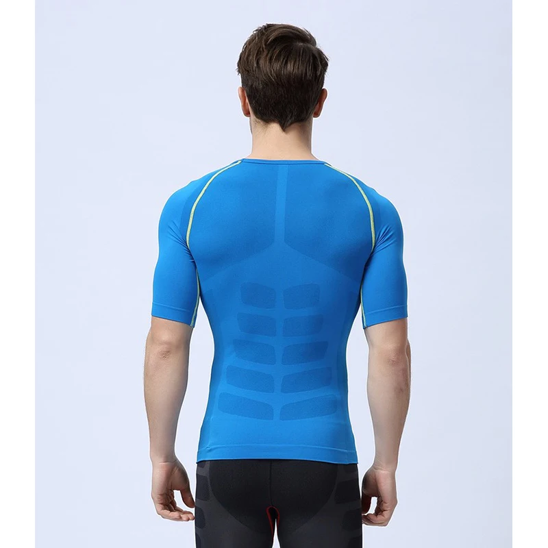 Мужская футболка для бега эластичная Спортивная дышащие футболки тела