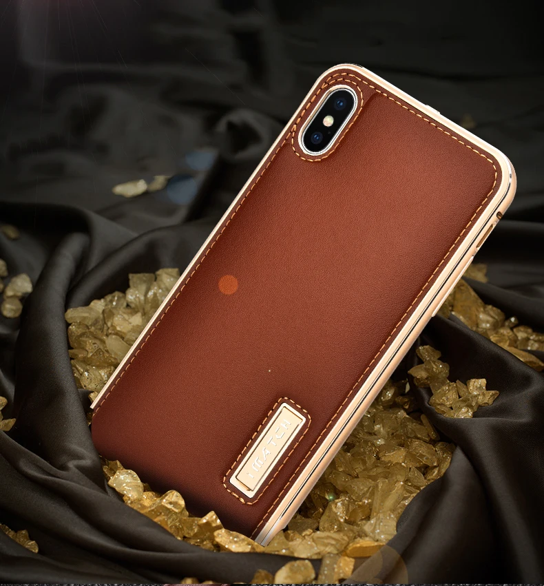 Металлический чехол iMatch для iPhone XS MAX, чехол из натуральной кожи для iPhone X XS MAX, Алюминиевый металлический бампер, задняя крышка