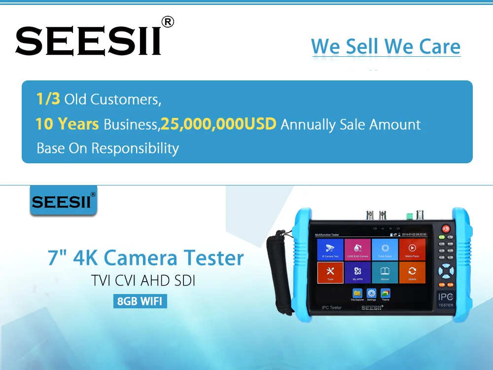 SEESII IPC-9800ADHSPLUS " ips сенсорный экран H.265 ip-камера тест er 4K 1080P CCTV AHD SDI CVBS Аналоговое видео тест HDMl PTZ контроль