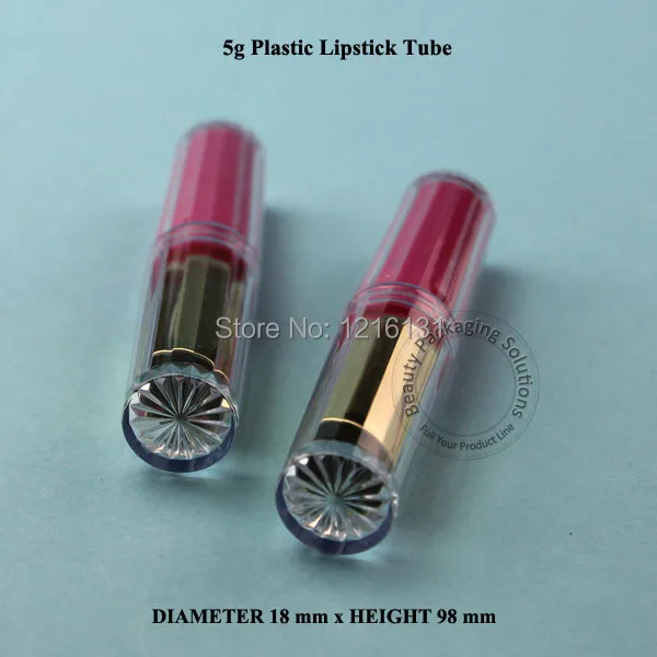 100 шт./лот оптовая продажа фотопластиковая пустая туба для УФ помады розовый