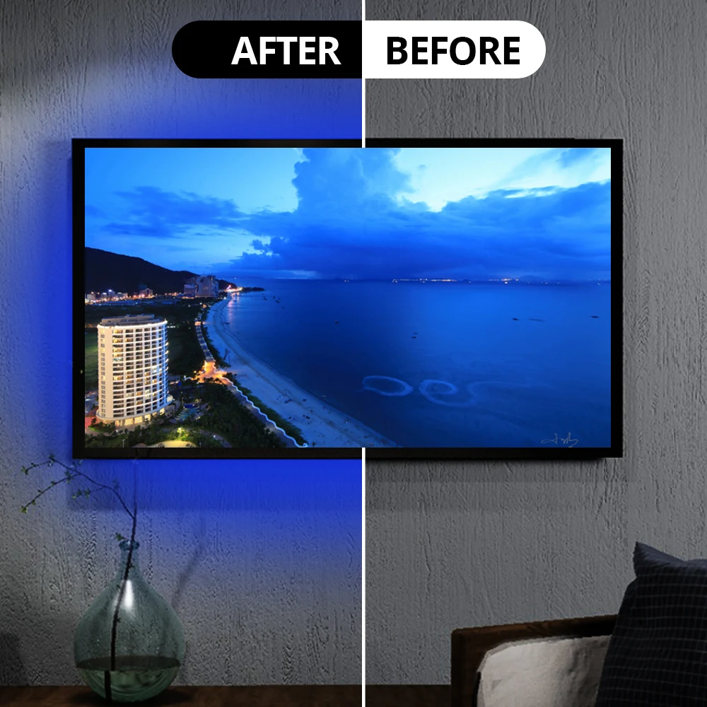 USB Светодиодная лента с RF дистанционное управление музыкой RGB Гибкая полоса света