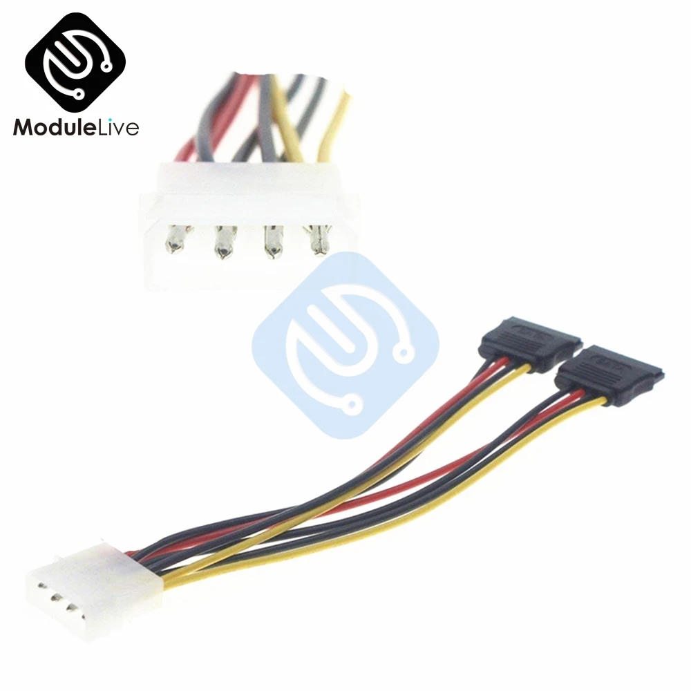 4 контактный IDE Molex к 2 Последовательный ATA SATA Y сплиттер двойной жесткий диск