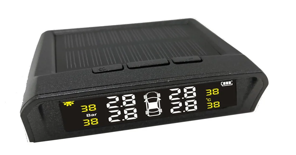 Автомобильная солнечная USB система контроля давления в шинах TPMS Встроенный ЖК-дисплей цветной экран датчик давления в шинах контроль TY11