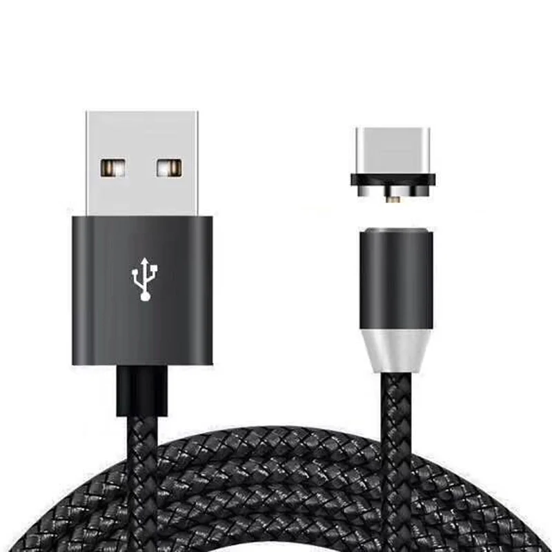Black 1 м светодиодный магнитный кабель для быстрой зарядки для iPhone 11 XR XS MAX X 8 7 6S Plus Micro usb type-C Магнитный USB кабель для зарядки телефона - Тип штекера: Black