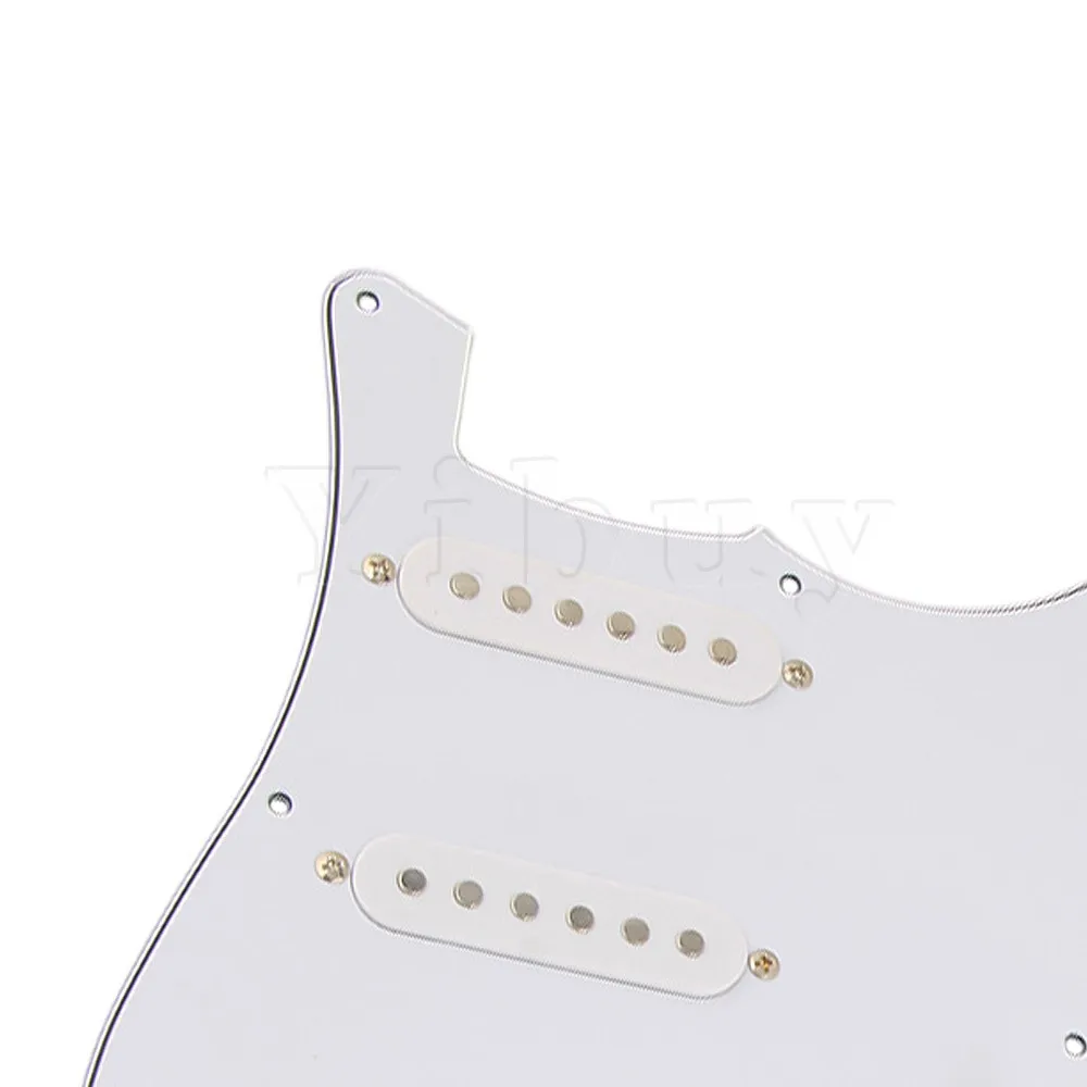 Yibuy белый загруженный Pickguard пикапы переключатель ручки для электрогитары|Детали