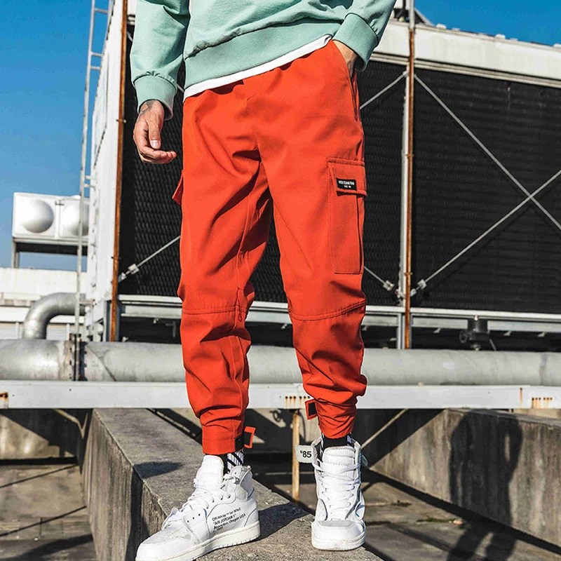 Мужские шаровары с боковыми карманами повседневные брюки в стиле хип хоп уличные