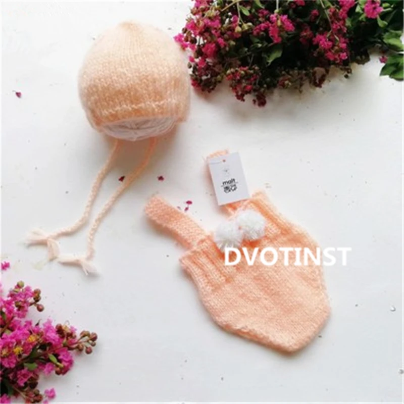 Dvotinst Newborn Baby Photography Props Crochet Knitted Clothes Outfits+Hat Set Fotografia Costume Studio Shooting Photo | Детская