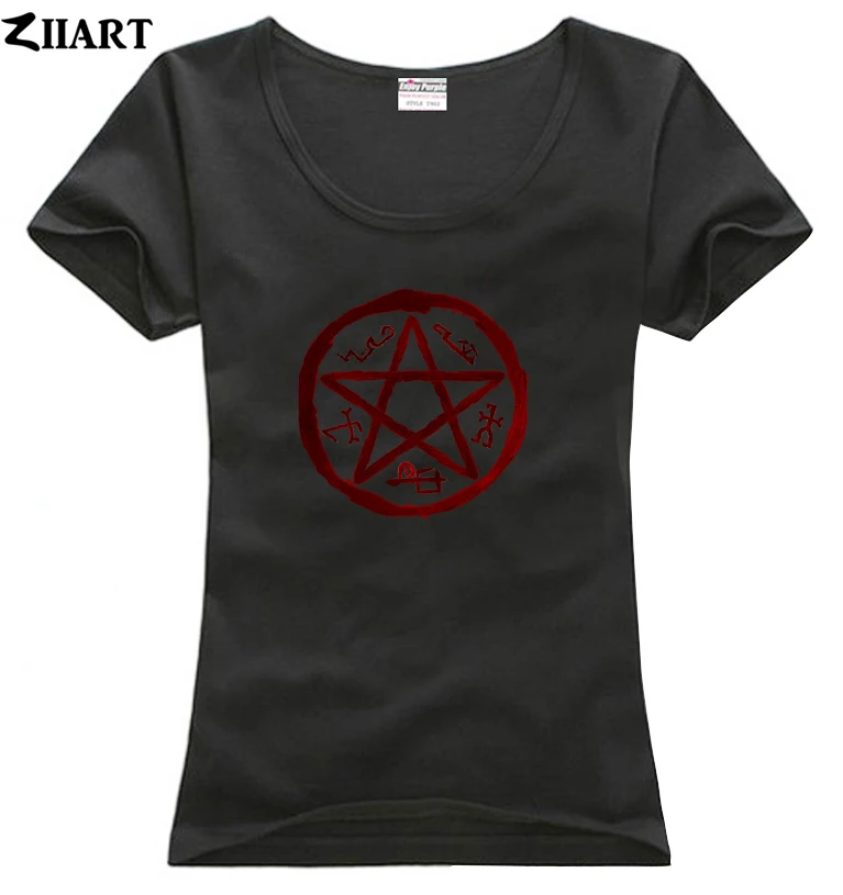 Supernatural Demon Symbols Devil's Trap Symbol одежда для пары женский o образный вырез хлопковая