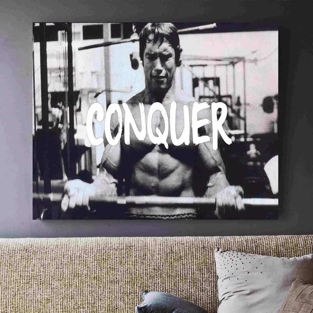 Arnold Schwarzenegger Conquer Art Print Painting Poster Wall Pictures For Room Home Decoration Decor No Frame | Дом и сад