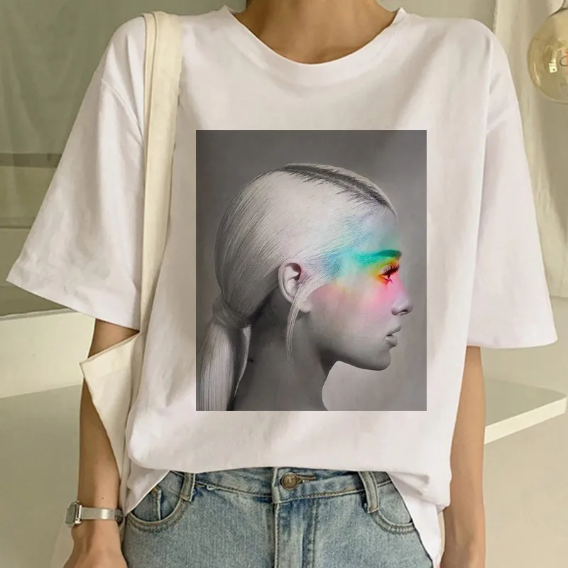 Ariana Grande, женская футболка, 7 колец, модная, Harajuku, Thank U Next, футболка, 90 s, хип-хоп, короткий рукав, Ullzang, футболка, топ, футболка, Женская - Цвет: 10