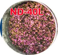 ND40L Цена 50 г хлопья Хамелеон волшебный эффект хлопья хромированный ноготь блестящая пудра узоры для ногтей с блестками гель маникюр, Полировка Ногтей - Цвет: ND40L