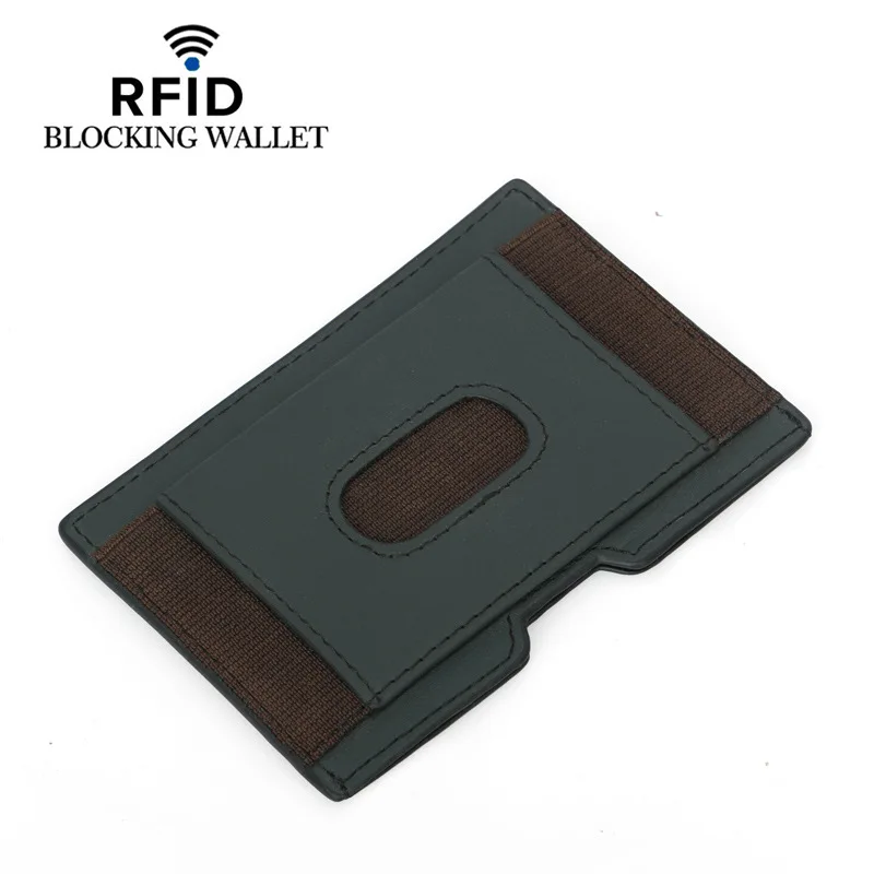 DKER мужской первый слой кожаный держатель для карт корейская мода RFID кожаный эластичный бизнес-кошелек Тонкий держатель для карт s