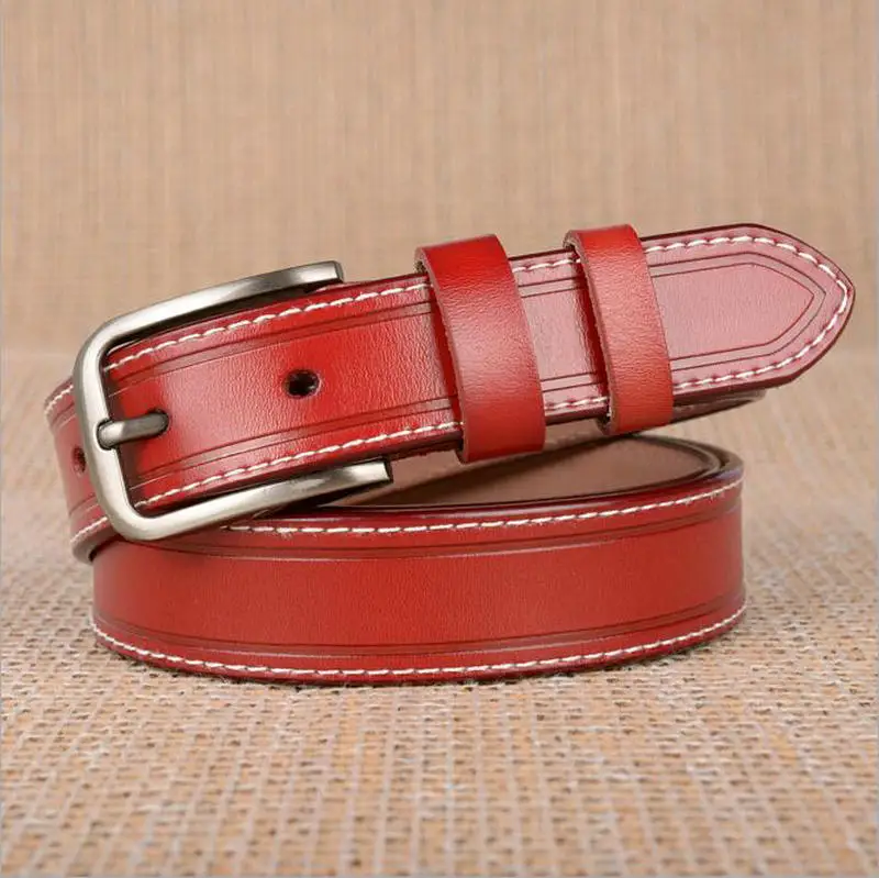 Высококачественный Женский ремень из натуральной воловьей кожи Простой с