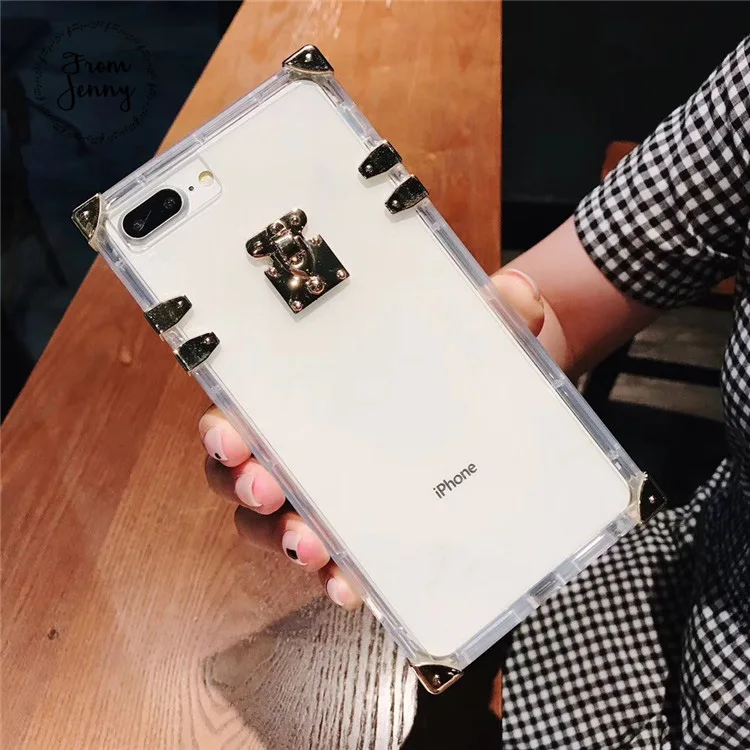 Для iPhone 6 6s чехол роскошный модный прозрачный для телефона 7 8 Plus женский корпус