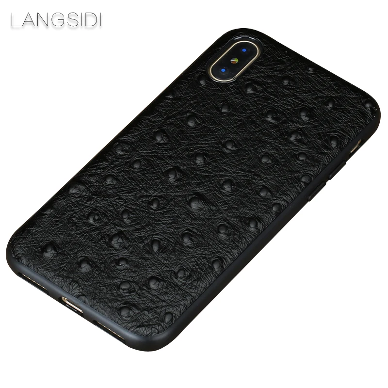 Роскошный брендовый чехол для телефона со страусиной текстурой полностью