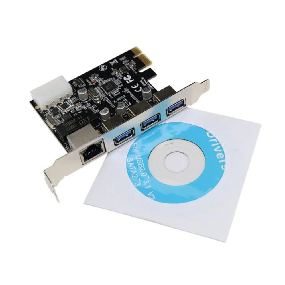 10/100/1000 Мбит/с PCIE 3 Порты USB 3,0 концентратор gigabit Ethernet RJ45 LAN сетевая плата PCI Express адаптер riser card для настольных ПК