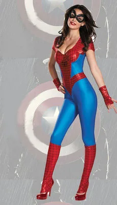 spider leotard 2 Костюм Капитана Америки для девочек, костюм на Хеллоуин, Европейская и американская Игровая форма, соблазнительный клубный костюм Человека-паука - Цвет: spider leotard 2