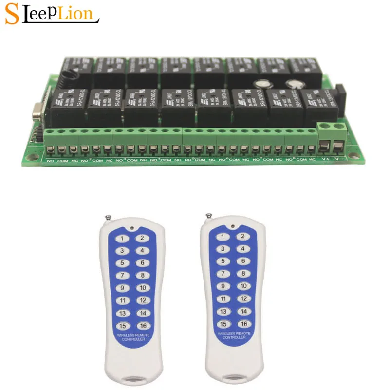 Sleeplion DC 12V 24V 16 CH RF Wireless переключатель системы дистанционного управления 2