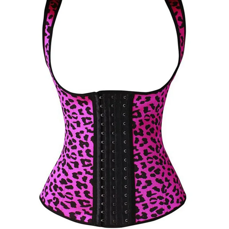 

Hot Women Slimming Body Shaper Plus Size S-XXL Leopard Latex Waist Trainer Corset Vest Cincher Shaper Rubber Corset