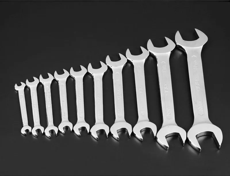 Метрический гаечный ключ с двойным открытым концом хром-ванадиевый 10 шт. |