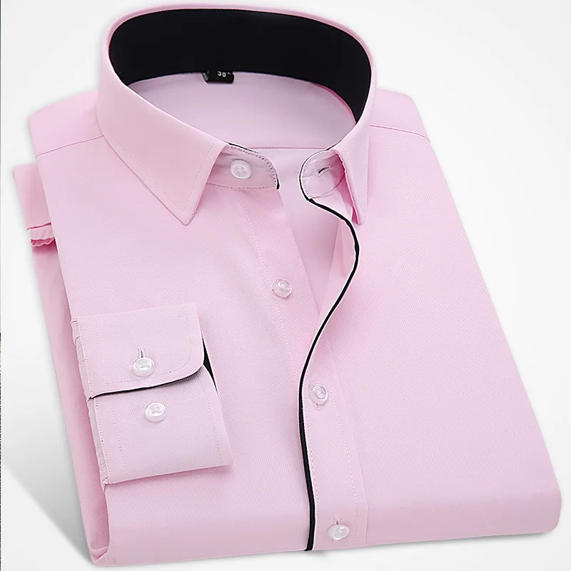 Мужская деловая рубашка с длинным рукавом голубая формальная Классическая из