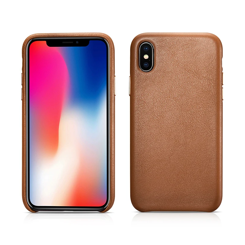 Топ из натуральной кожи чехол для iPhone X XS MAX XR icarer из натуральной воловьей кожи держатель для сотового телефона ультра тонкий