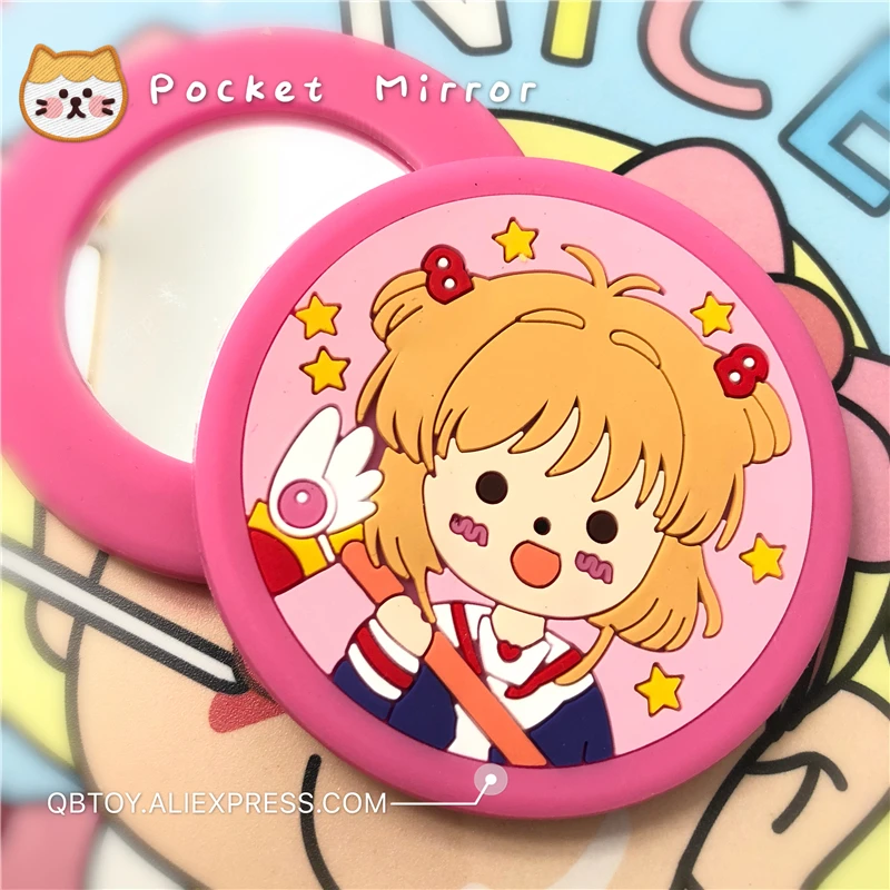 INS милый розовый цвет девушка Q version аниме мультфильм Cardcaptor Сакура круглое зеркало