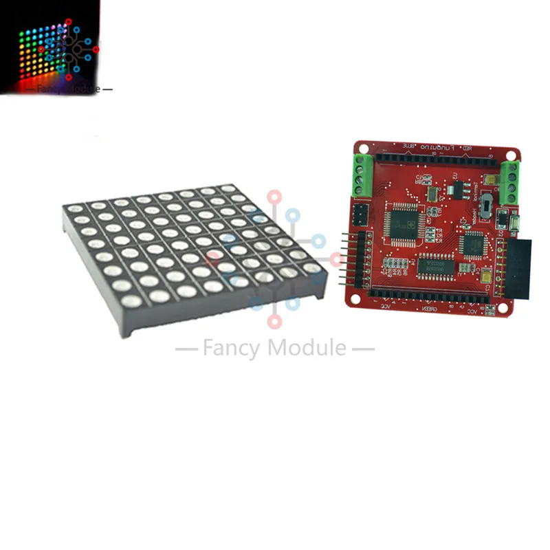 Полноцветный RGB 8x8 светодиодный Матрица с цветным красочным волшебным Драйвер матрицы щит цветной Дуино комплект для Diy