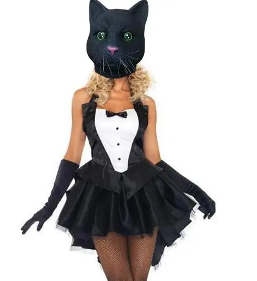 Черная Новинка Роскошная натуральная латексная резиновая полноразмерная маска