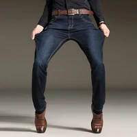 straight leg medium washed denim 2021 mens stretch jeans fashion simple casual business pant slim fit