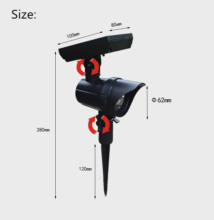 Солнечный супер яркий светодиодный ландшафтный светильник для дорожки Газон