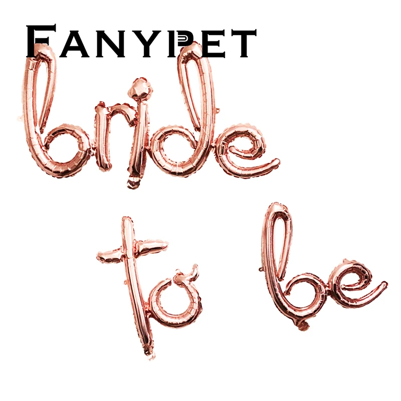 

Rose Gold Bride To Be Script letter foil Balloon Helium Bridal Shower Hen Party Decorations Wedding Bachelorette Party Supplies