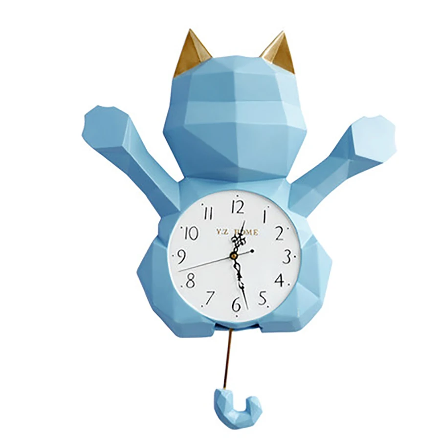 

Simple Nordic Lucky Cat Swing Wall Clock Wall Watches Home Decor Wall Digital Clock Creativity Modern Design Digital Room 50Q113