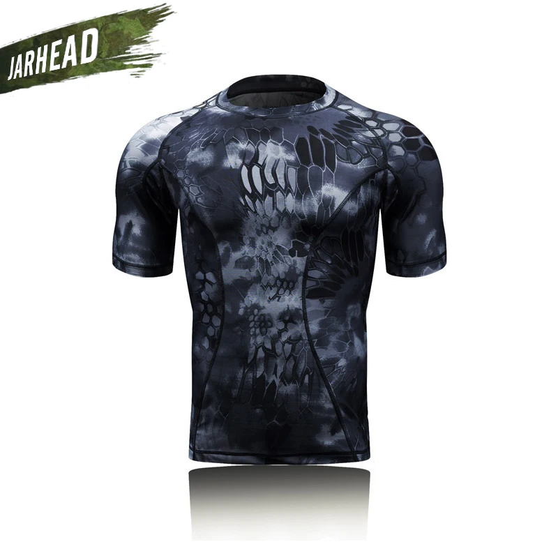 Уличная тактическая облегающая футболка для верховой езды Мужская Спортивная