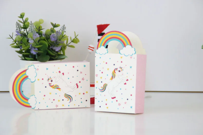 50 шт крафт-бумаги подарок с Unicorn мешки упаковочные принадлежности мешок сладости