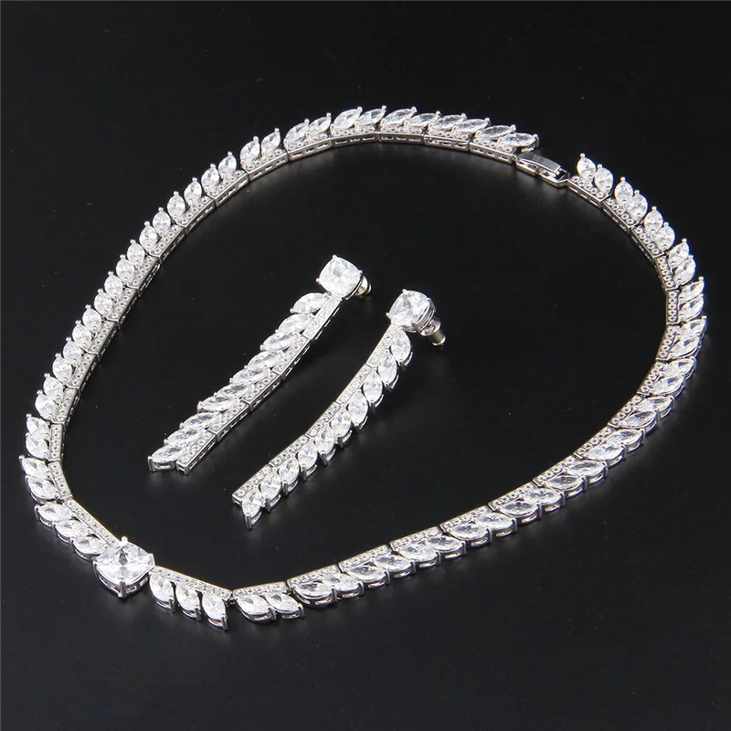 Бейлин Новинка 2017 года Роскошные Цирконий Свадебные комплект ювелирных изделий