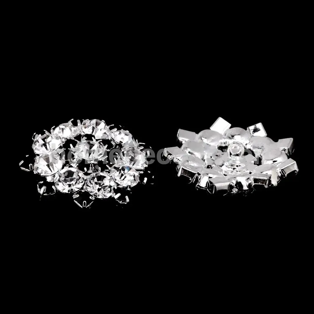 5 шт. стразы Хрустальный цветок хвостовик пуговицы для шитья украшение черный и