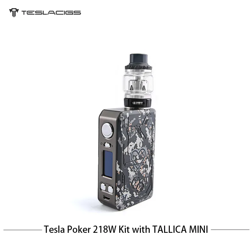 Электронные сигареты Tesla Poker 218 TC Vape Kit Teslacigs Dual Battery 7-218W электронные с мини-баком