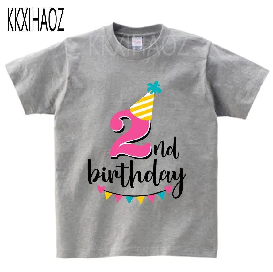 gray childreT-shirt Одежда для маленьких мальчиков и девочек с принтом «it's my 1-3 th Birthday», детская забавная футболка, подарок на день рождения для детей 1-3 лет, NN - Цвет: gray childreT-shirt