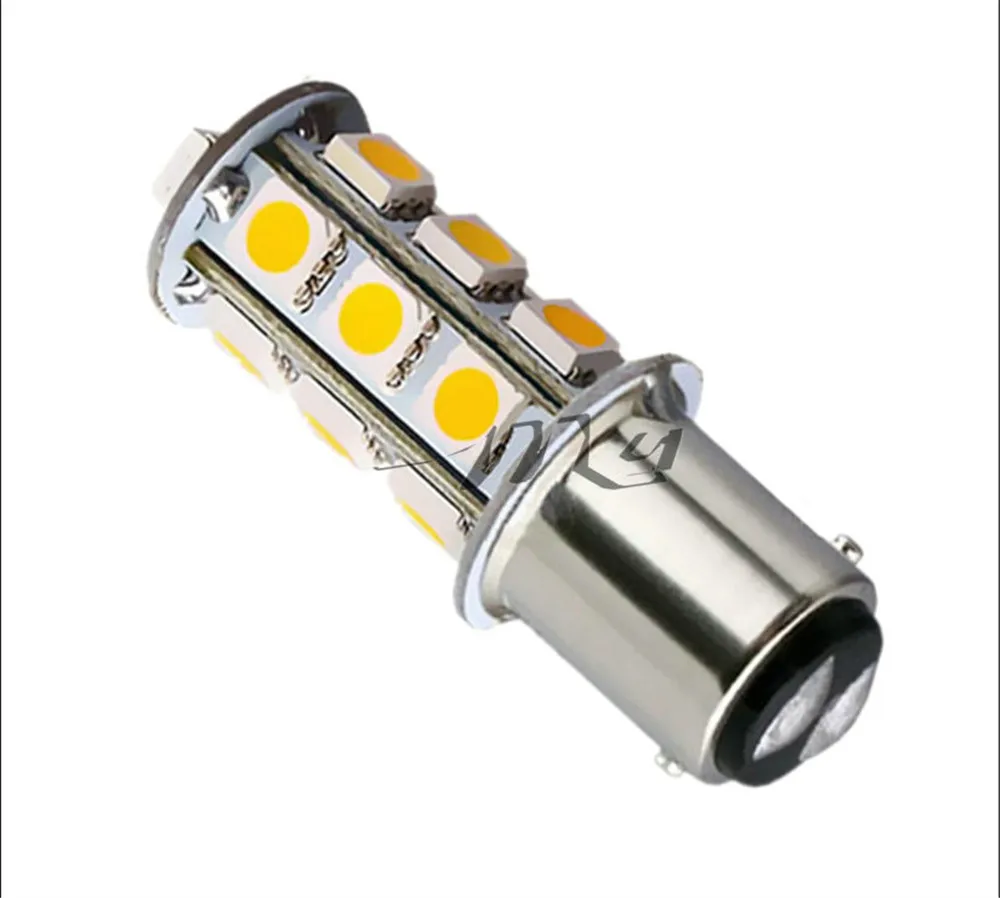 10 шт. 1142 BA15D 18 SMD 5050 Задний сигнал поворота лампы теплый белый светодиодные