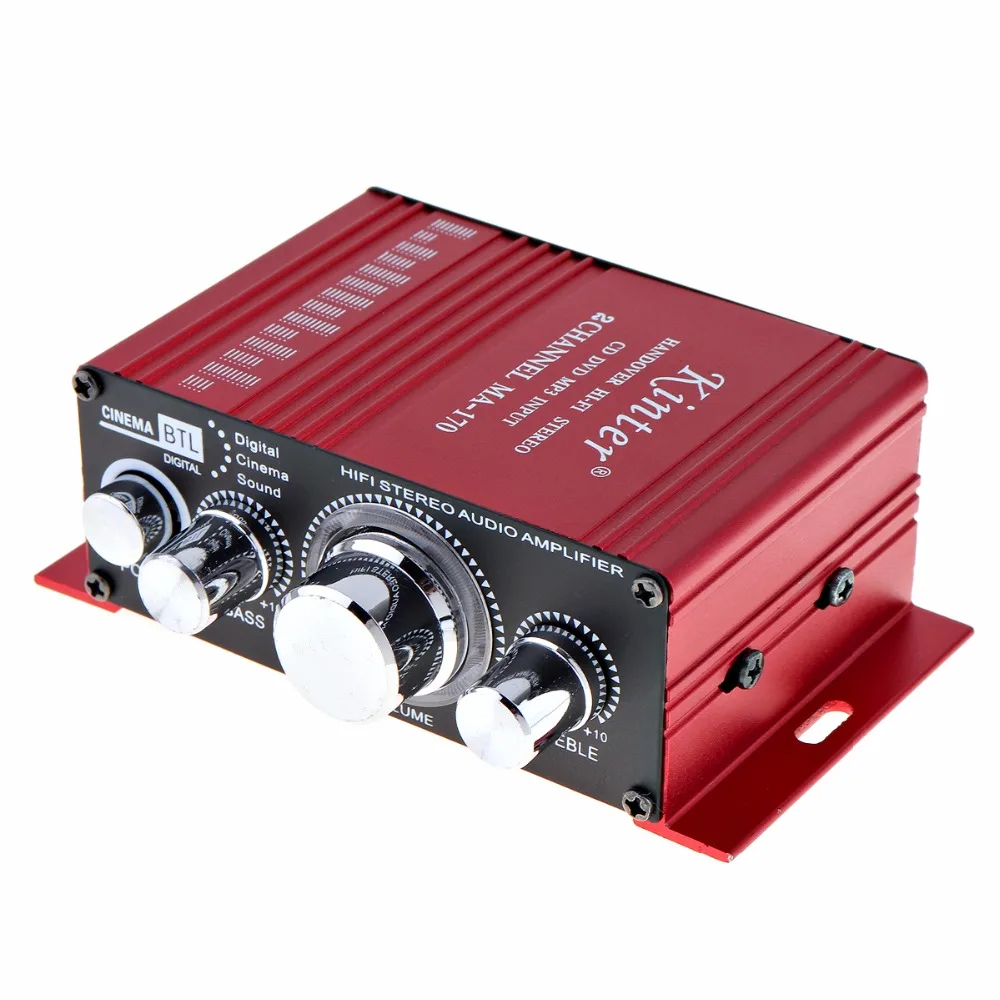 Мини 2CH Hi-Fi автомобильный аудио усилитель мощности стерео усилитель плеер поддержка CD/DVD/MP3 вход для автомобиля мотоцикла дома